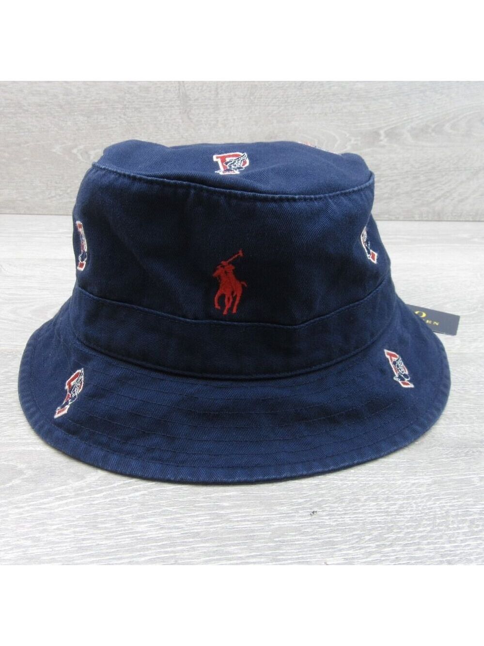 Polo Ralph Lauren Embroidered P-Wing Bucket Hat Adult Size L/XL Navy Blue NEW - Picture 2 of 12